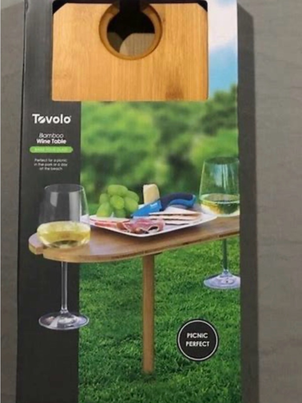 Tovalo Wine Table - Portable Picnic Wine Holder